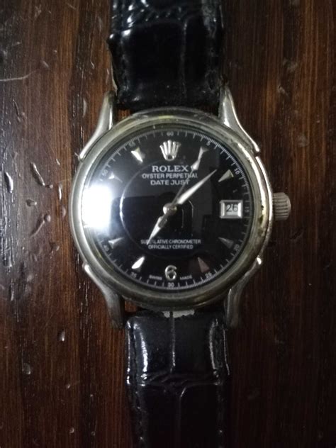 rolex stainless steel back deville swiss made price